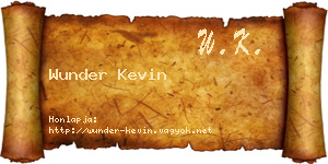 Wunder Kevin névjegykártya